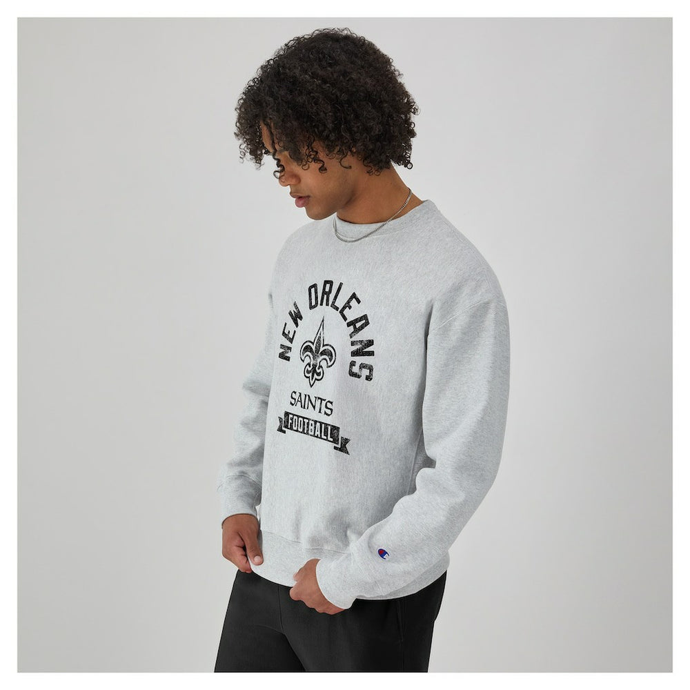New Orleans Saints Champion Reverse Weave Fleece Pullover Sweatshirt