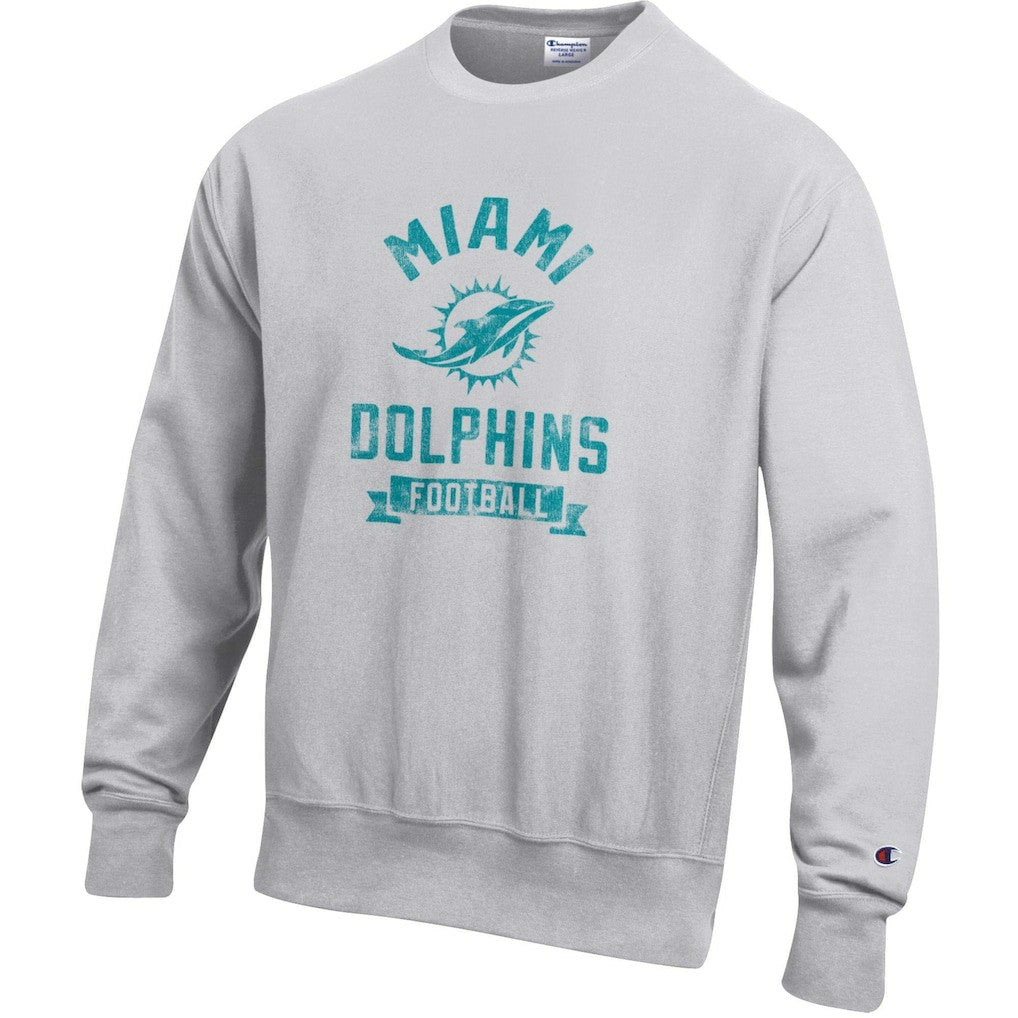 Miami Dolphins Champion Reverse Weave Fleece Pullover Sweatshirt