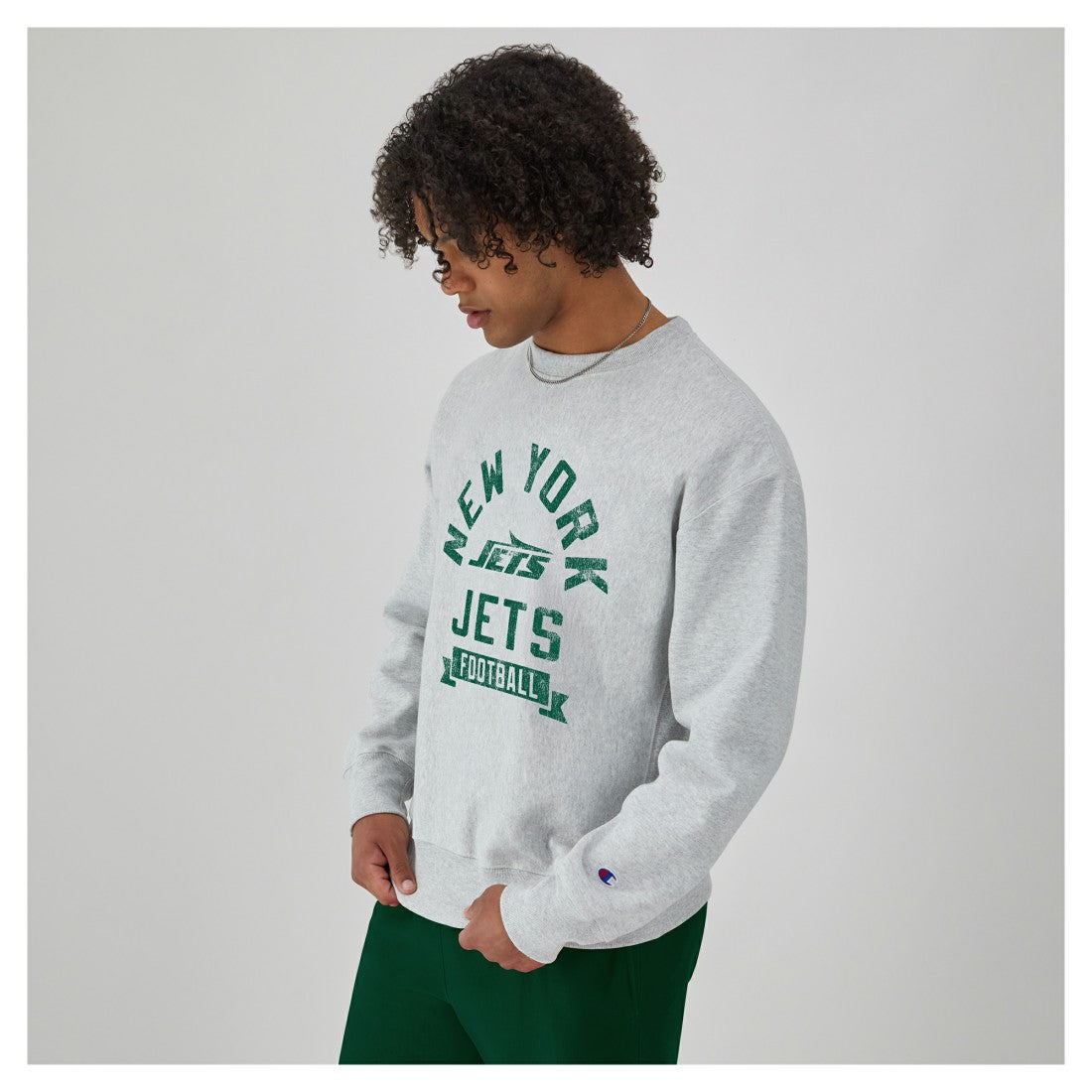 New York Jets Champion Reverse Weave Fleece Pullover Sweatshirt