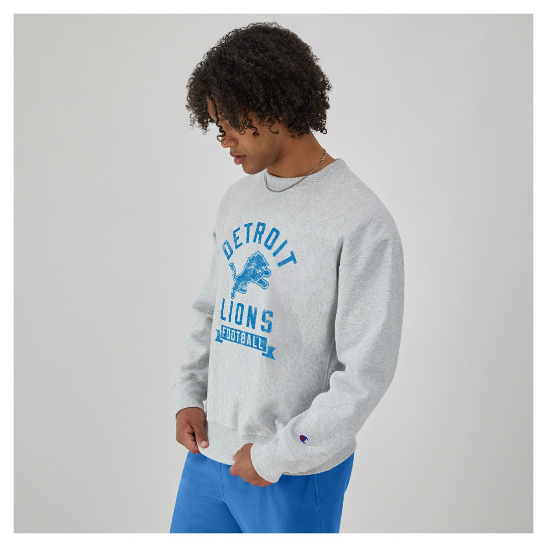 Detroit Lions Champion Reverse Weave Fleece Pullover Sweatshirt