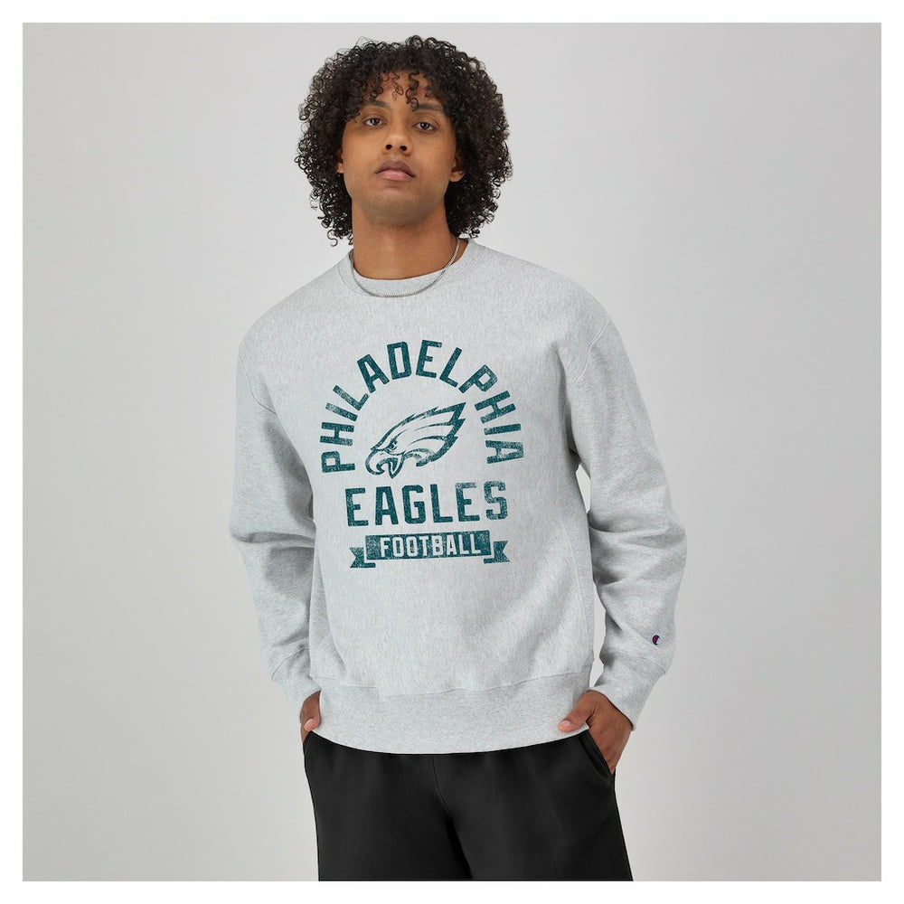 Philadelphia Eagles Champion Reverse Weave Fleece Pullover Sweatshirt