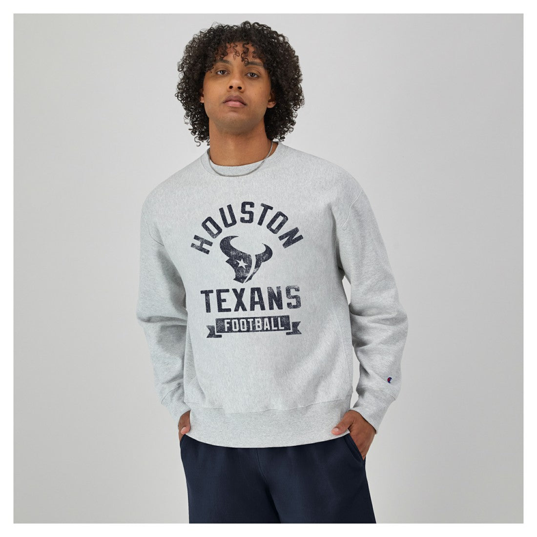 Houston Texans Champion Reverse Weave Fleece Pullover Sweatshirt