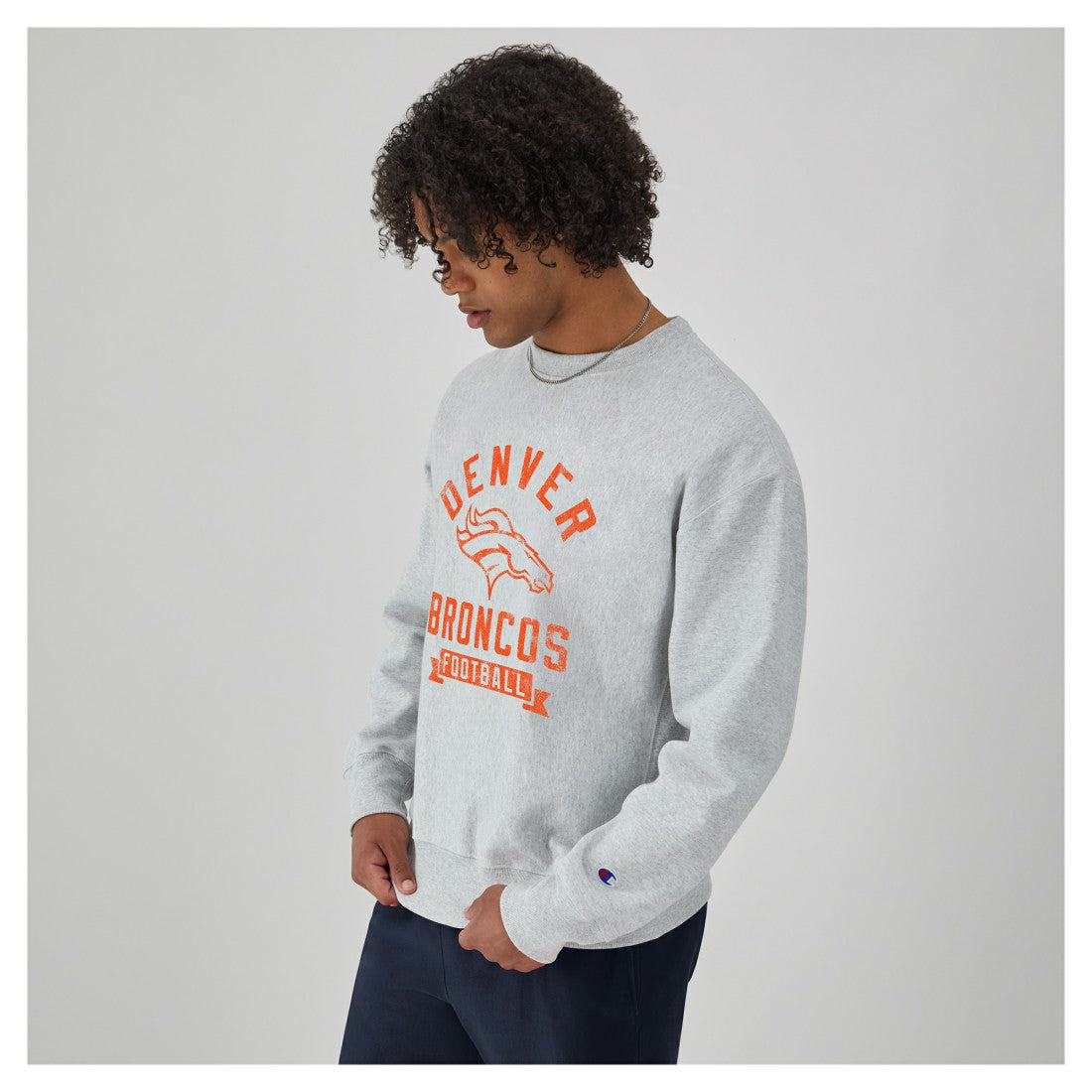 Denver Broncos Champion Reverse Weave Fleece Pullover Sweatshirt