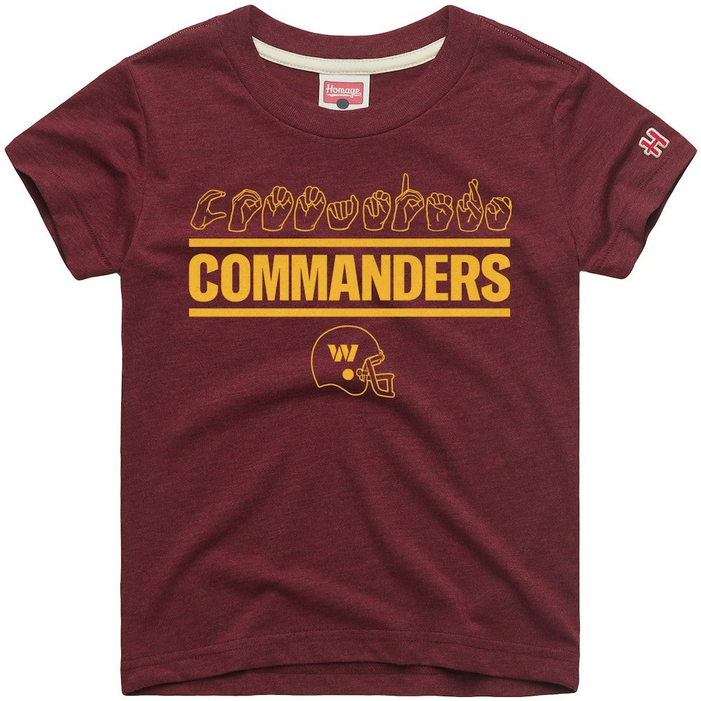 Washington Commanders  Homage Youth Love Sign x ASL 2.0 Tri-Blend T-Shirt