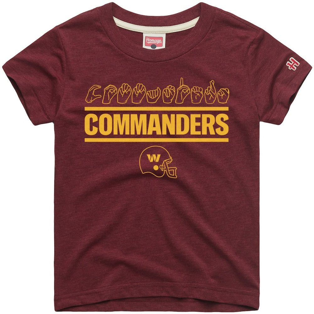 Washington Commanders  Homage Youth Love Sign x ASL 2.0 Tri-Blend T-Shirt