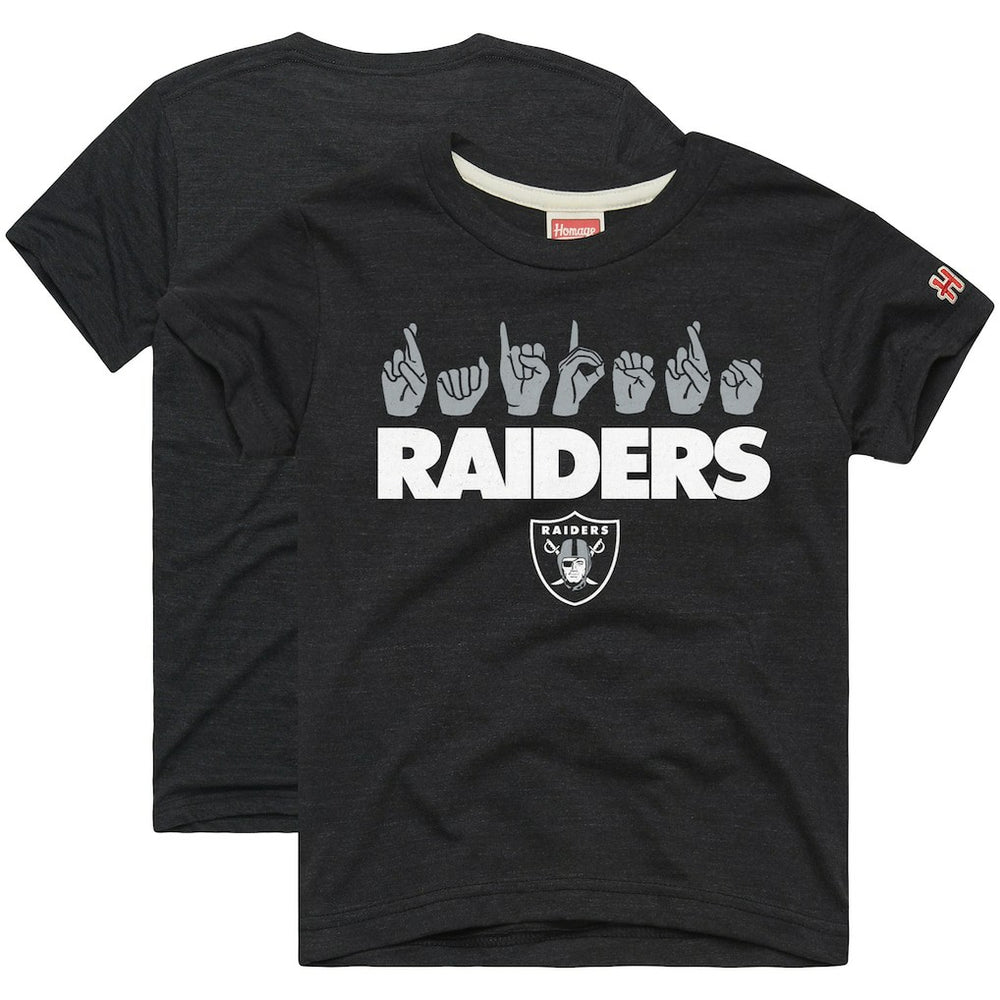 Las Vegas Raiders  Homage Youth Love Sign x ASL 2.0 Tri-Blend T-Shirt