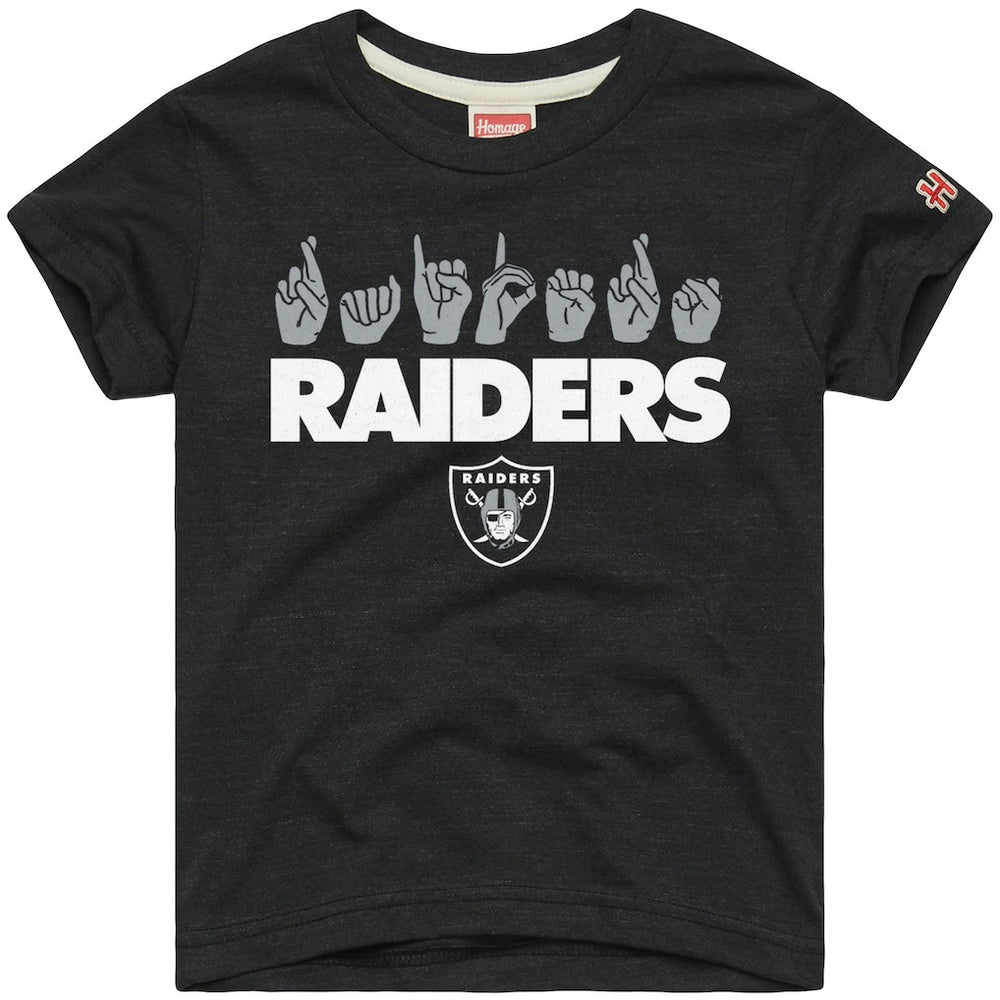 Las Vegas Raiders  Homage Youth Love Sign x ASL 2.0 Tri-Blend T-Shirt
