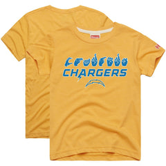 Los Angeles Chargers  Homage Youth Love Sign x ASL 2.0 Tri-Blend T-Shirt