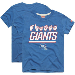 New York Giants  Homage Youth Love Sign x ASL 2.0 Tri-Blend T-Shirt