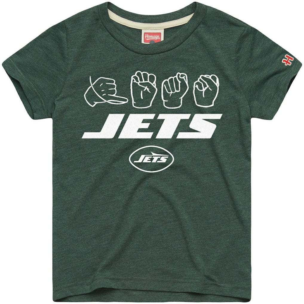 New York Jets  Homage Youth Love Sign x ASL 2.0 Tri-Blend T-Shirt