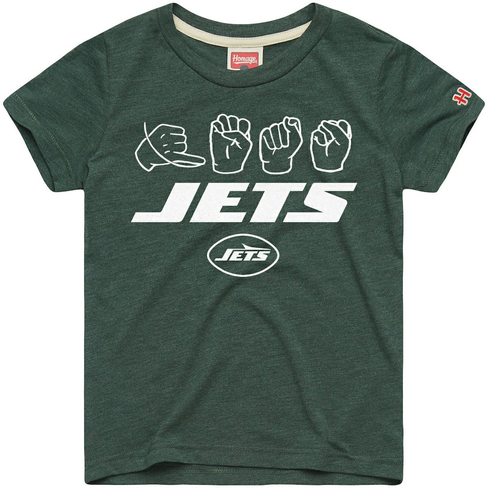 New York Jets  Homage Youth Love Sign x ASL 2.0 Tri-Blend T-Shirt
