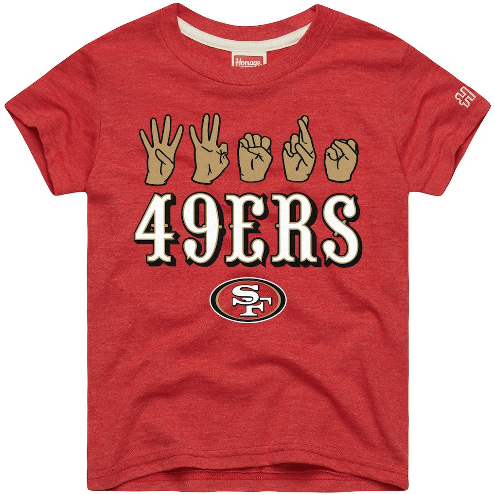 San Francisco 49ers  Homage Youth Love Sign x ASL 2.0 Tri-Blend T-Shirt