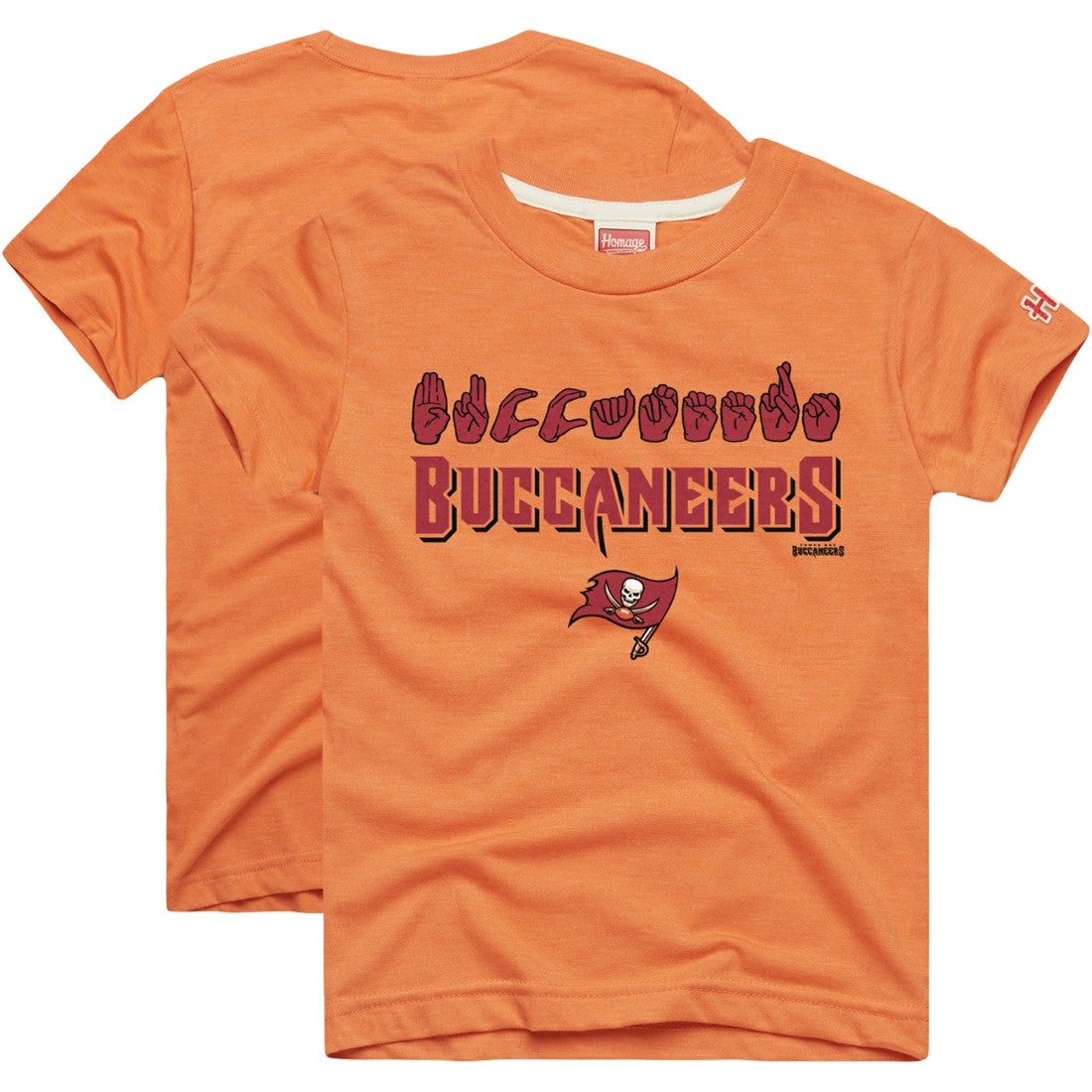 Tampa Bay Buccaneers  Homage Youth Love Sign x ASL 2.0 Tri-Blend T-Shirt
