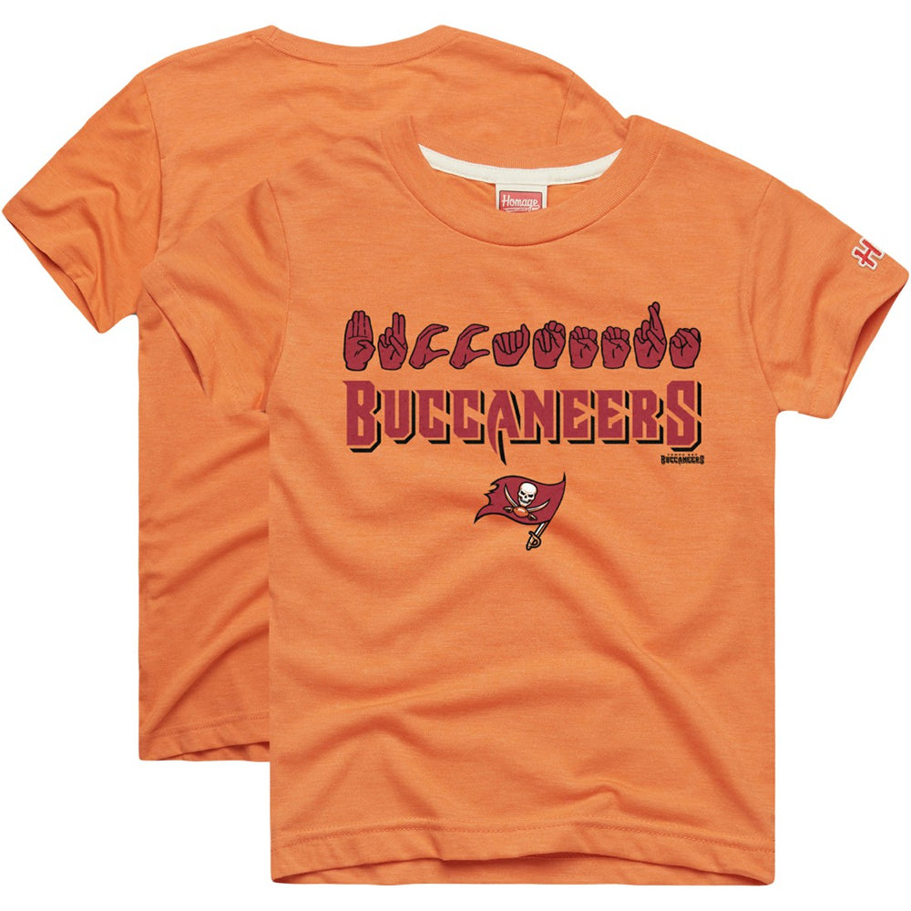 Tampa Bay Buccaneers  Homage Youth Love Sign x ASL 2.0 Tri-Blend T-Shirt