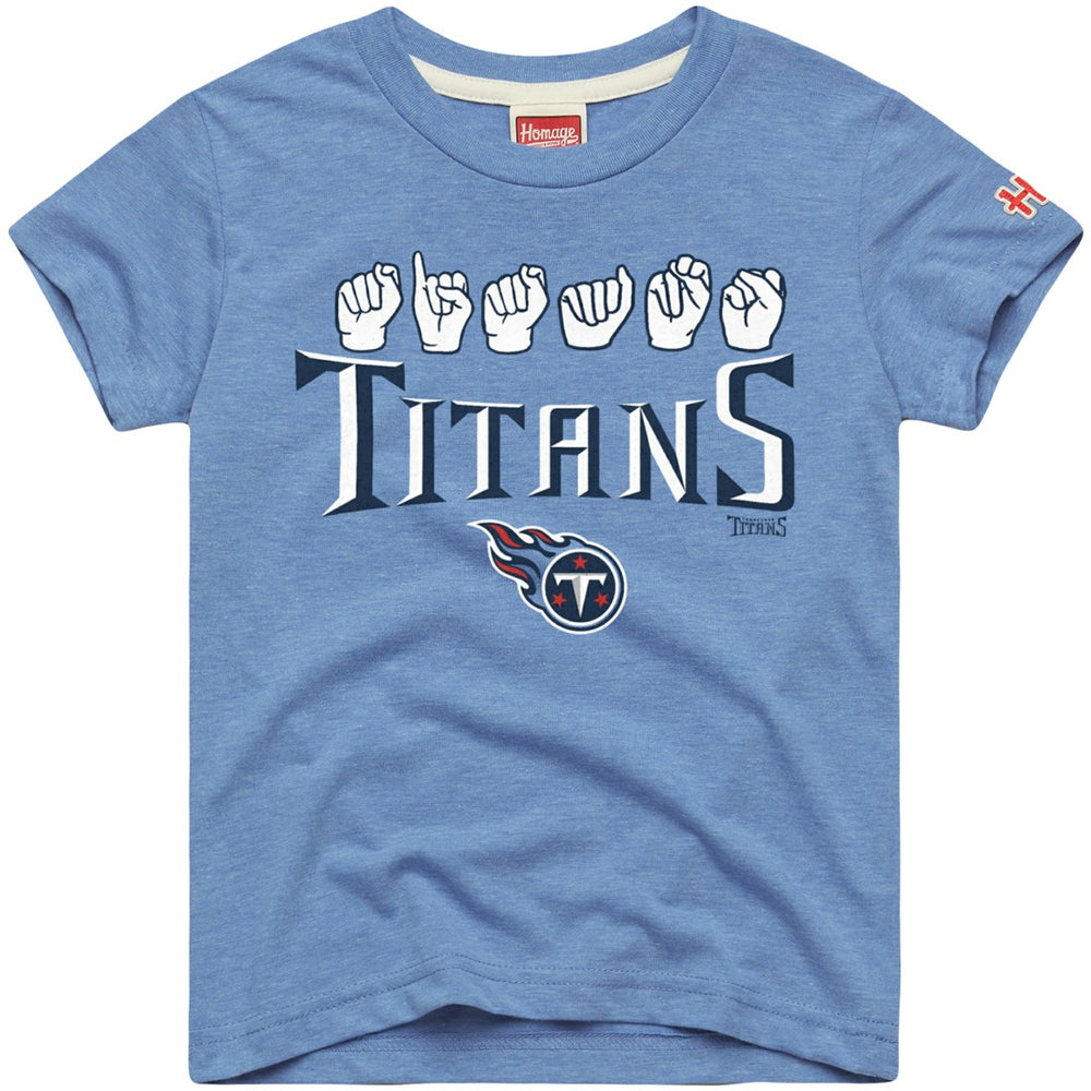 Tennessee Titans  Homage Youth Love Sign x ASL 2.0 Tri-Blend T-Shirt