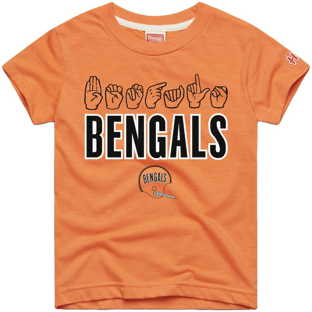 Cincinnati Bengals  Homage Youth Love Sign x ASL 2.0 Tri-Blend T-Shirt