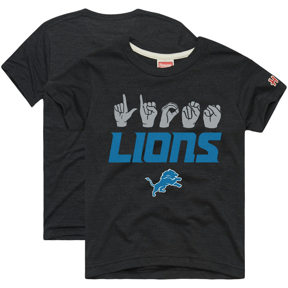 Detroit Lions  Homage Youth Love Sign x ASL 2.0 Tri-Blend T-Shirt