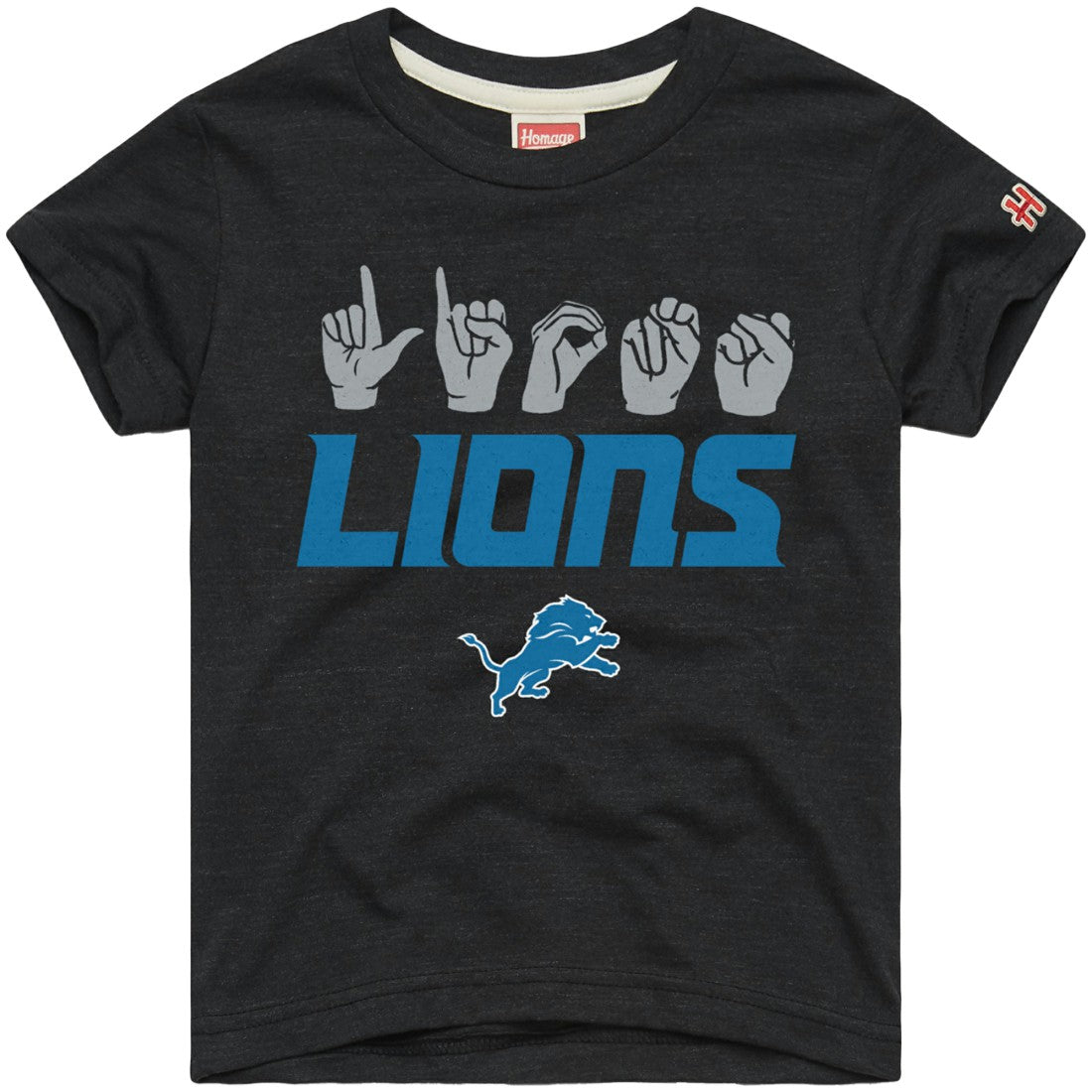 Detroit Lions  Homage Youth Love Sign x ASL 2.0 Tri-Blend T-Shirt