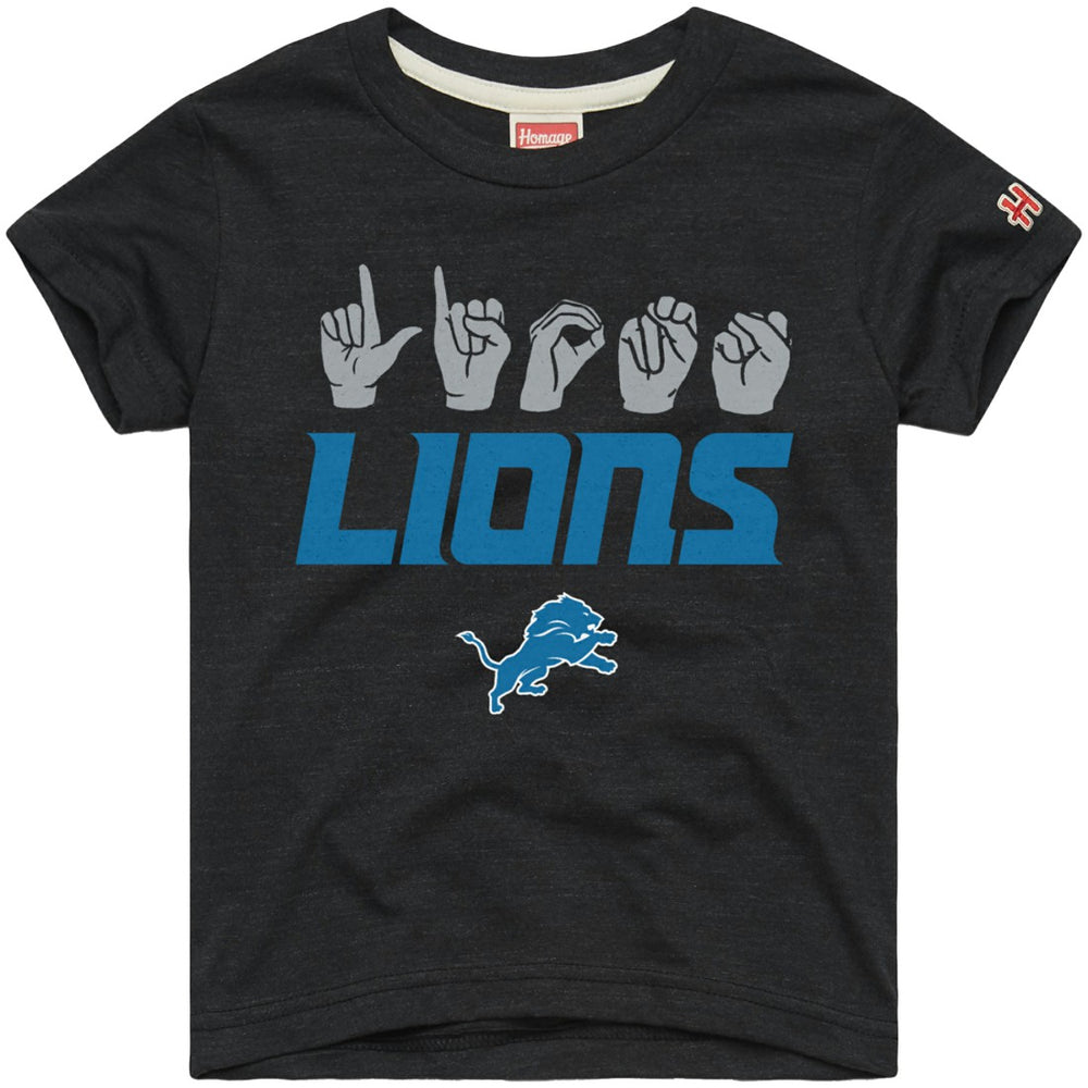 Detroit Lions  Homage Youth Love Sign x ASL 2.0 Tri-Blend T-Shirt