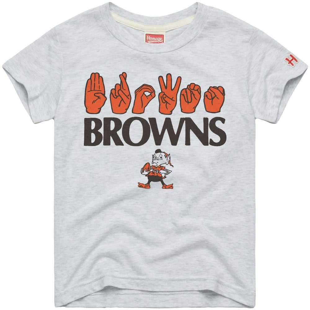 Cleveland Browns  Homage Youth Love Sign x ASL 2.0 Tri-Blend T-Shirt