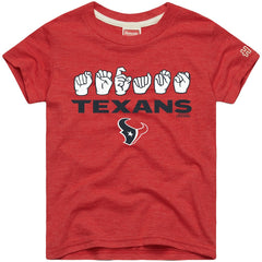 Houston Texans  Homage Youth Love Sign x ASL 2.0 Tri-Blend T-Shirt