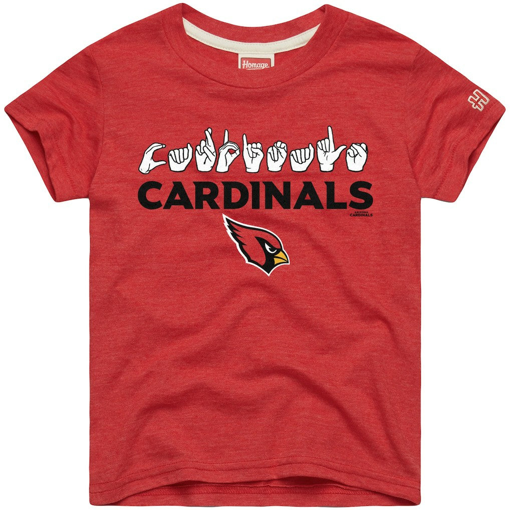 Arizona Cardinals  Homage Youth Love Sign x ASL 2.0 Tri-Blend T-Shirt