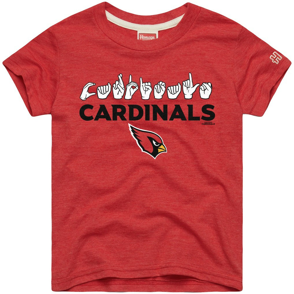 Arizona Cardinals  Homage Youth Love Sign x ASL 2.0 Tri-Blend T-Shirt