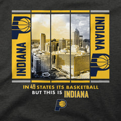 Indiana Pacers Stadium Essentials Unisex Skyline Boxout T-Shirt On Sale