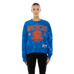 Denver Broncos New Era Women's Throwback Oversized Boxy Sweatshirt