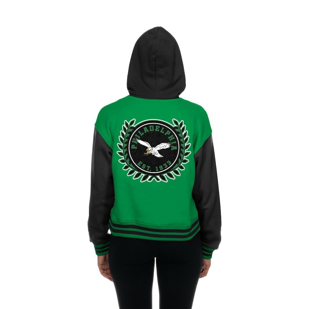 Philadelphia Eagles New Era Women's Throwback Full-Snap Hooded Jacket