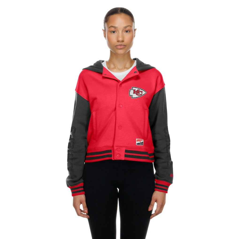 Kansas City Chiefs New Era Women's Throwback Full-Snap Hooded Jacket