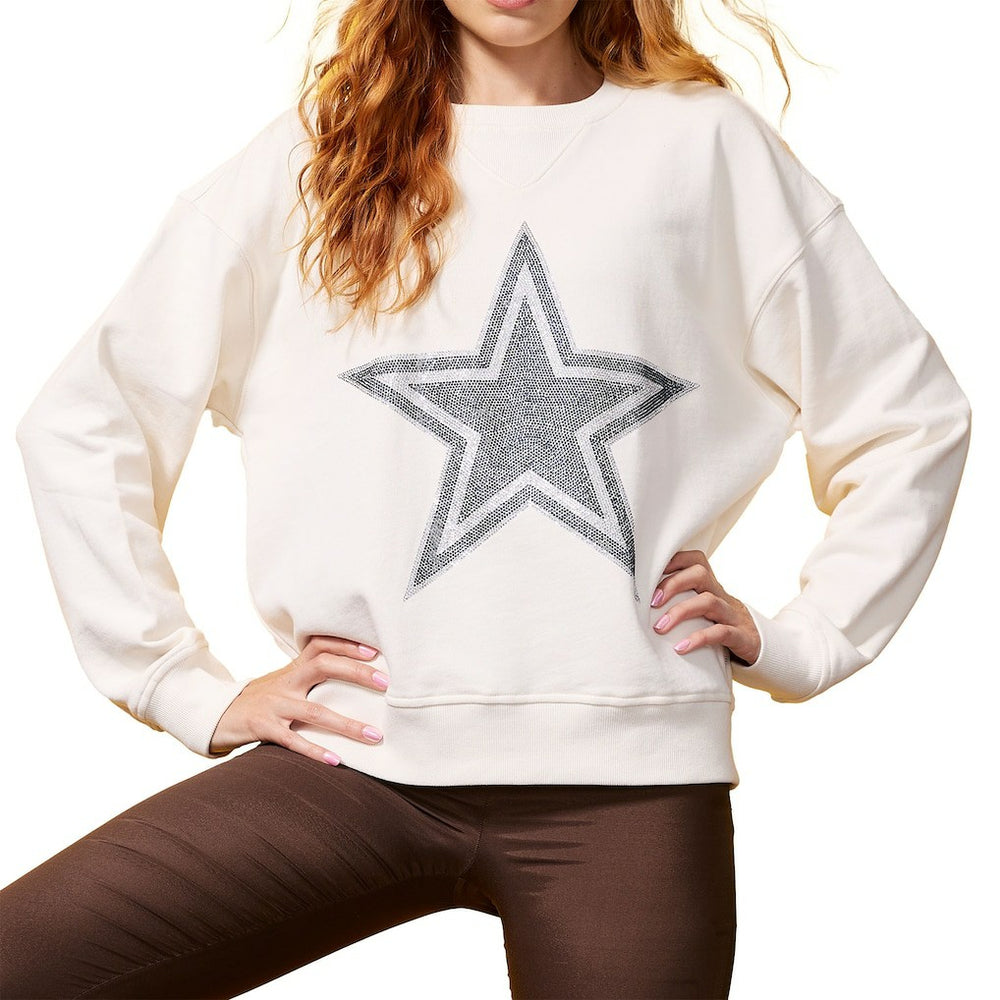 Dallas Cowboys  Terez Women's Gems Fleece Crewneck Sweatshirt