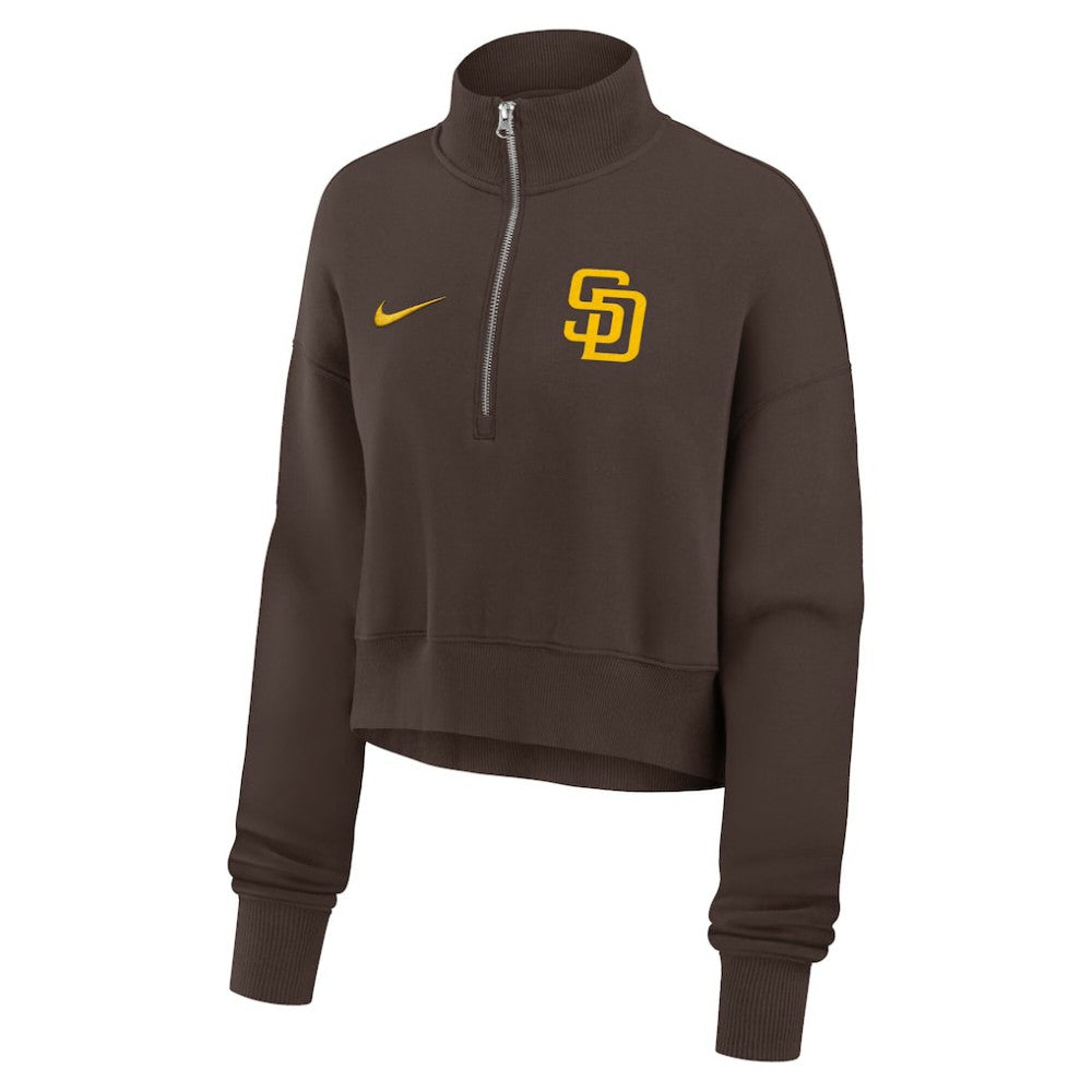 San Diego Padres Nike Women's Primetime Phoenix Fleece Half-Zip Sweatshirt | MLB Shop