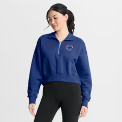 Chicago Cubs Nike Women's Primetime Phoenix Fleece Half-Zip Sweatshirt | MLB On Sale