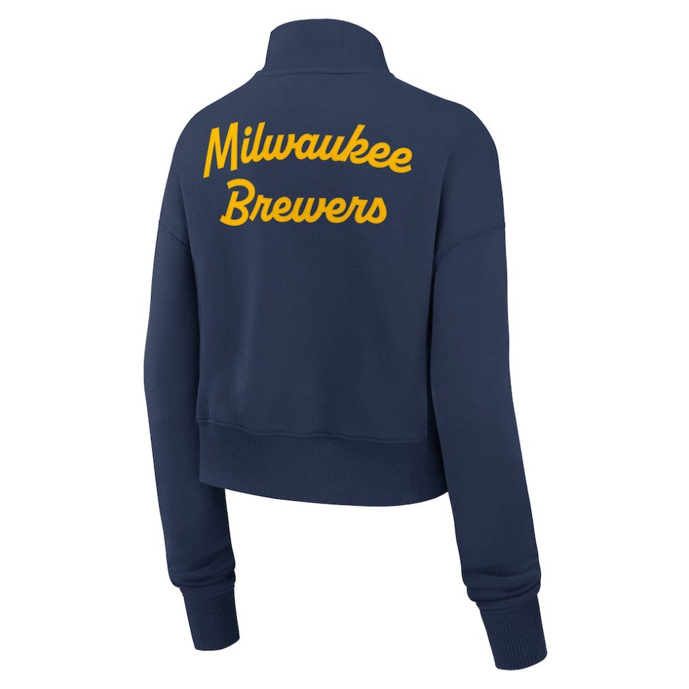 Milwaukee Brewers Nike Women's Primetime Phoenix Fleece Half-Zip Sweatshirt | MLB Discount