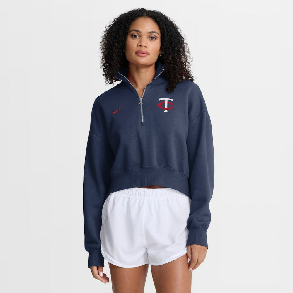 Minnesota Twins Nike Women's Primetime Phoenix Fleece Half-Zip Sweatshirt | MLB Sale