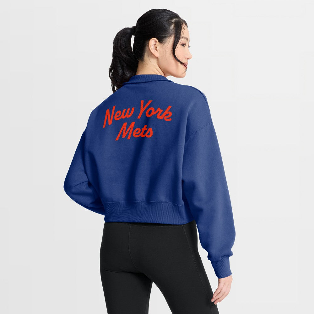New York Mets Nike Women's Primetime Phoenix Fleece Half-Zip Sweatshirt | MLB New