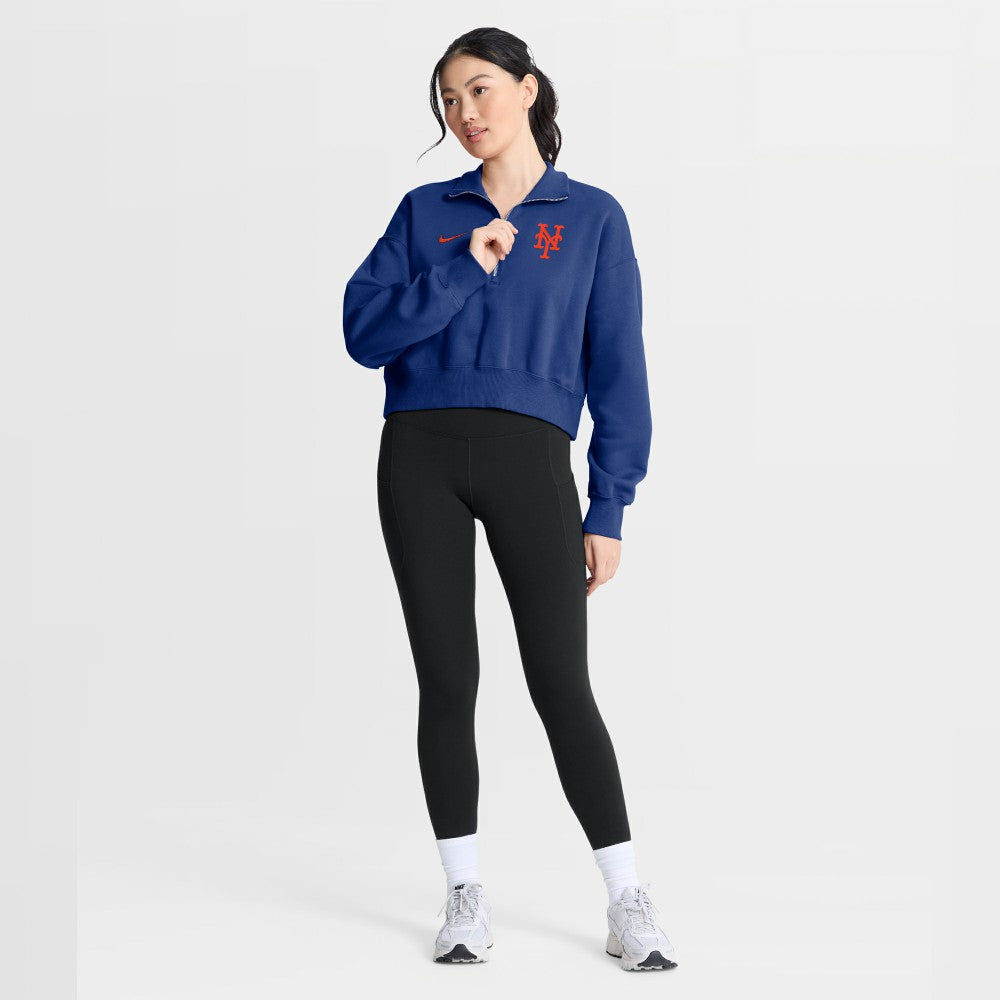New York Mets Nike Women's Primetime Phoenix Fleece Half-Zip Sweatshirt | MLB New