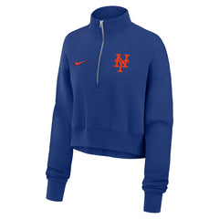 New York Mets Nike Women's Primetime Phoenix Fleece Half-Zip Sweatshirt | MLB New