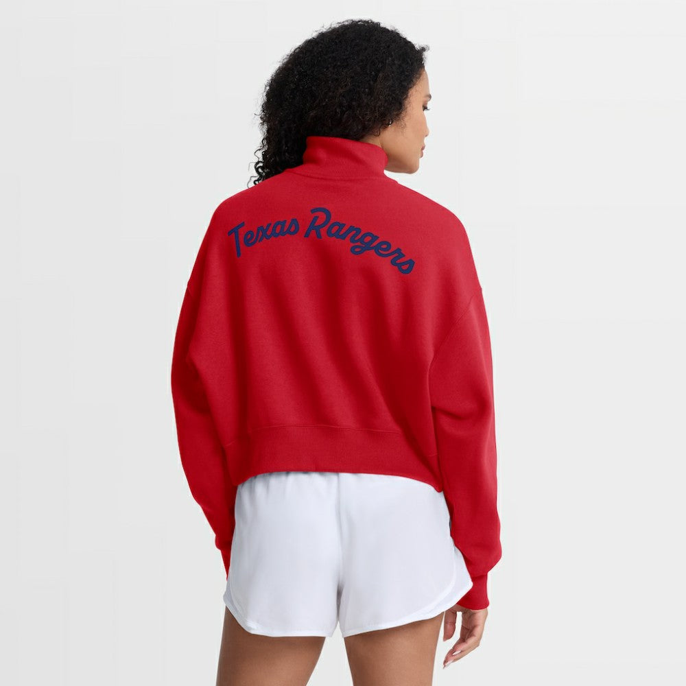 Texas Rangers Nike Women's Primetime Phoenix Fleece Half-Zip Sweatshirt | MLB Sale