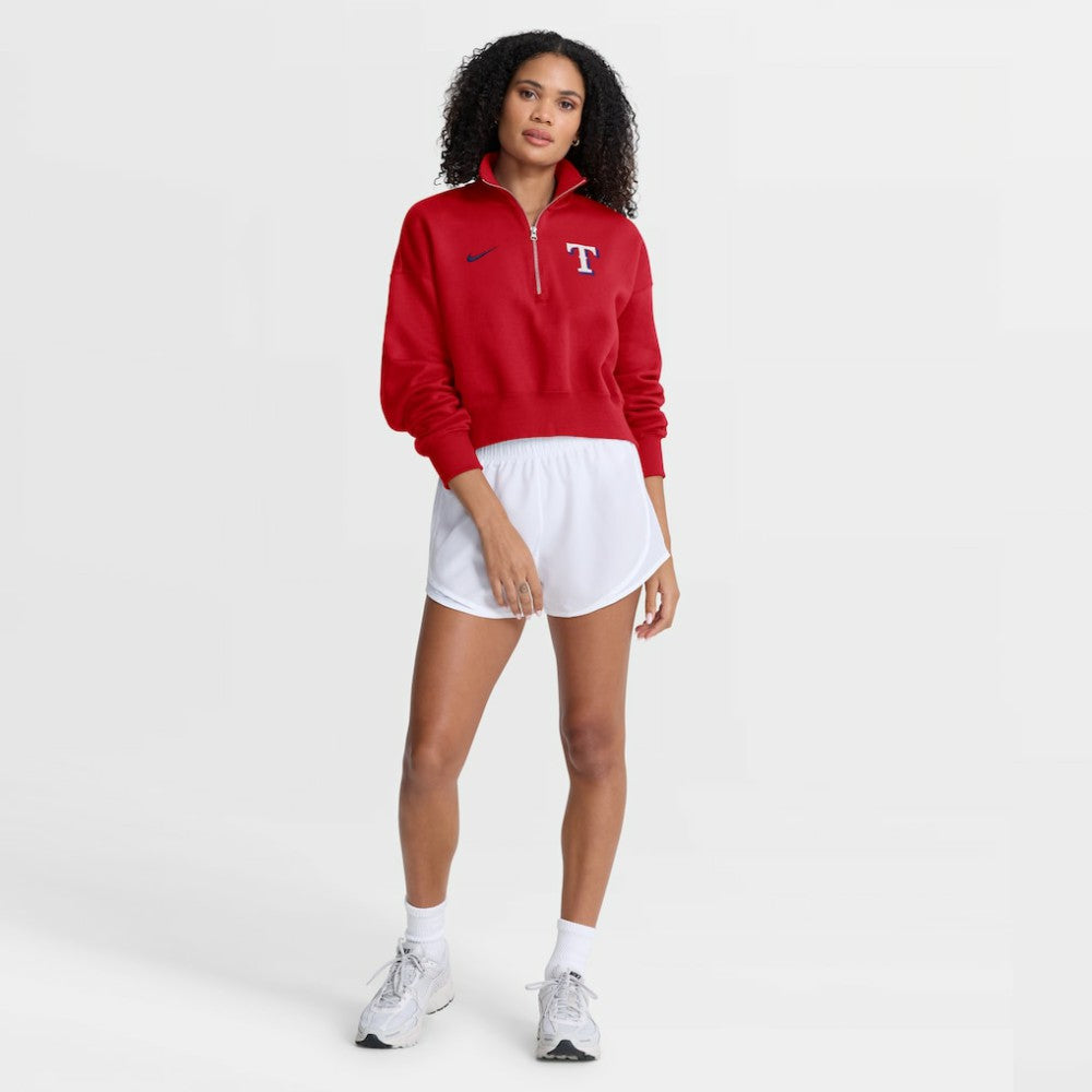 Texas Rangers Nike Women's Primetime Phoenix Fleece Half-Zip Sweatshirt | MLB Sale