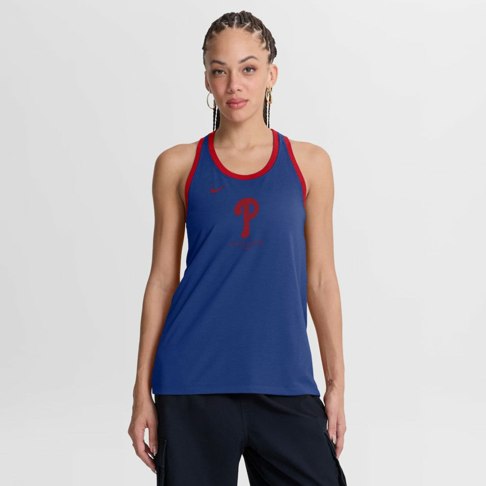 Philadelphia Phillies Nike Women's Tri-Blend Dri-FIT Racerback Tank Top | MLB On Sale