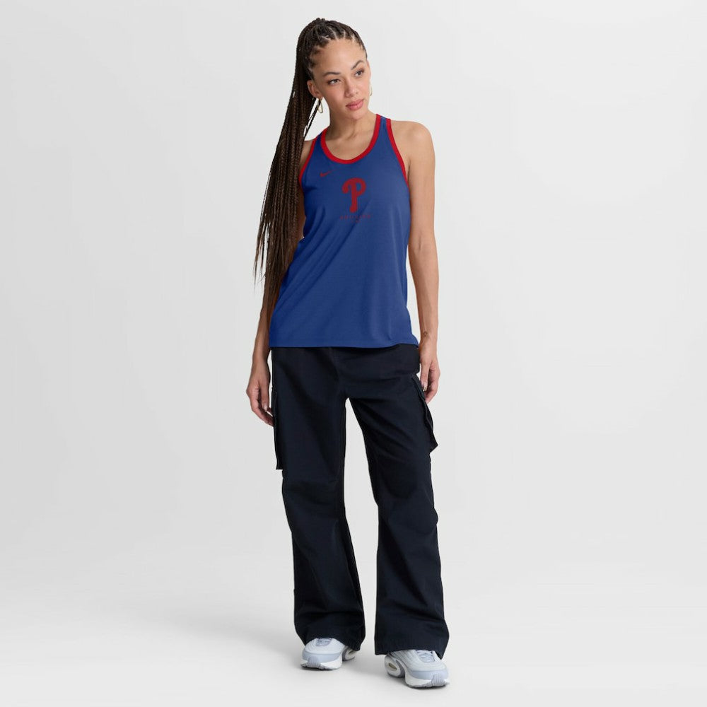 Philadelphia Phillies Nike Women's Tri-Blend Dri-FIT Racerback Tank Top | MLB On Sale