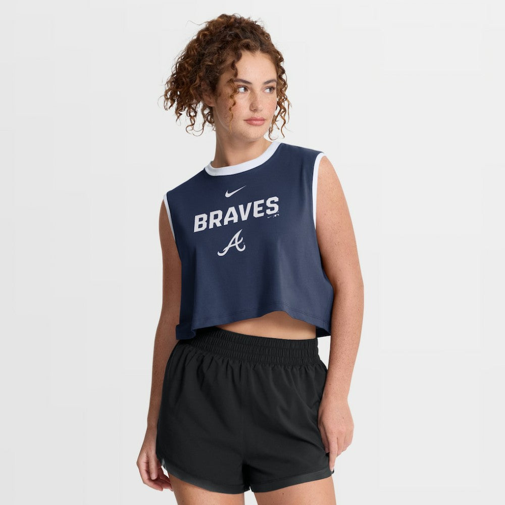 Atlanta Braves Nike Women's Primetime Loose Dri-FIT Cropped Tank Top | MLB Near me