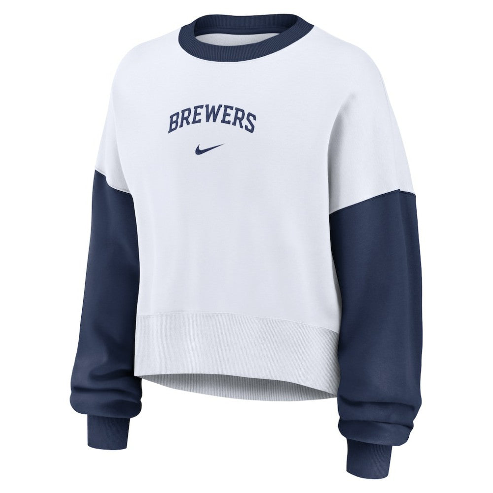 Milwaukee Brewers Nike Women's Oversized High Hip Fleece Sweatshirt | MLB Sale