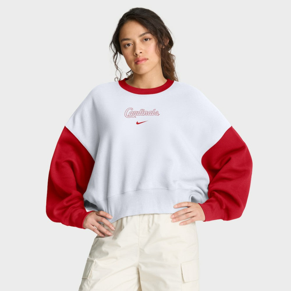 St. Louis Cardinals Nike Women's Oversized High Hip Fleece Sweatshirt | MLB Online