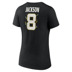 Baltimore Ravens  Lamar Jackson  Women's Floral Name & Number V-Neck T-Shirt