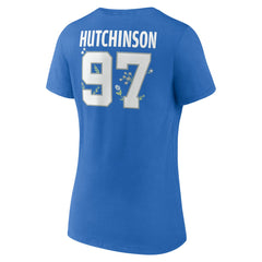 Detroit Lions  Aidan Hutchinson  Women's Floral Name & Number V-Neck T-Shirt