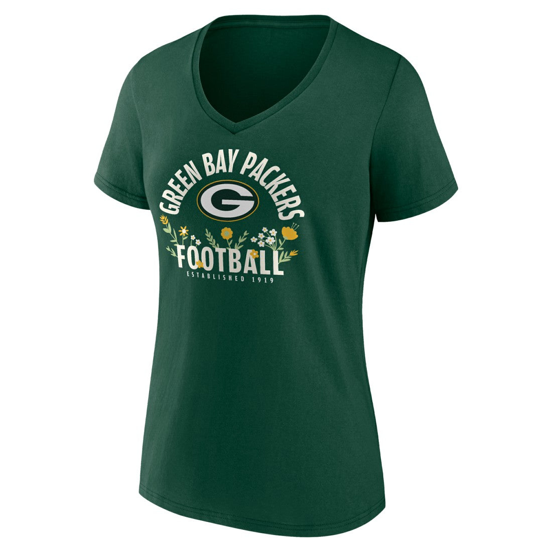Green Bay Packers  Jordan Love  Women's Floral Name & Number V-Neck T-Shirt