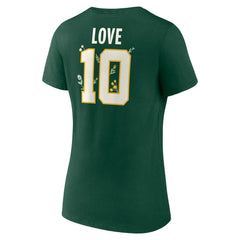 Green Bay Packers  Jordan Love  Women's Floral Name & Number V-Neck T-Shirt